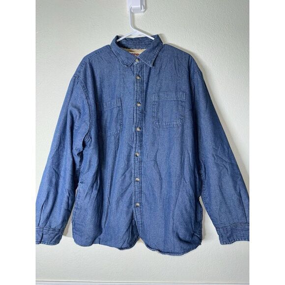 Wrangler Mens Shirt Jacket Sherpa Lined Heavy Warm Western‎ Pockets Large - Picture 1 of 5